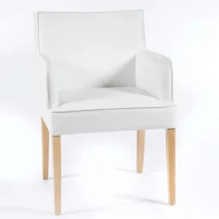 Diem Fauteuil contemporain rembourré en synthétique pieds en bois