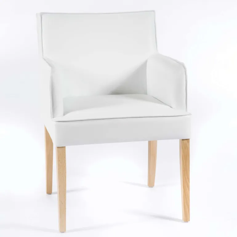 Diem Fauteuil contemporain rembourré en synthétique pieds en bois