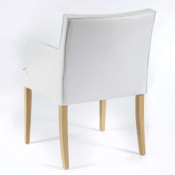 Diem Fauteuil contemporain rembourré en synthétique pieds en bois