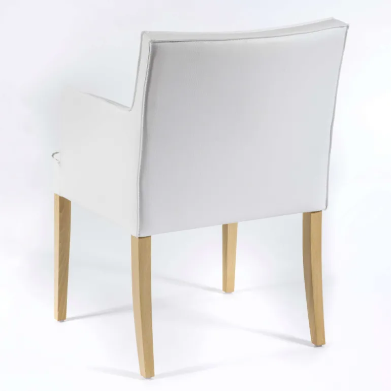 Diem Fauteuil contemporain rembourré en synthétique pieds en bois