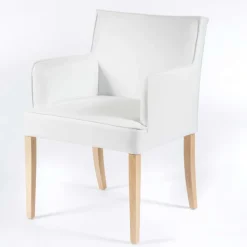Diem Fauteuil contemporain rembourré en synthétique pieds en bois