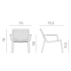 Doga Fauteuil de jardin bas relax design italien