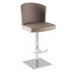 Doris S Tabouret réglable en hauteur et pivotant en synthétique et métal chromé