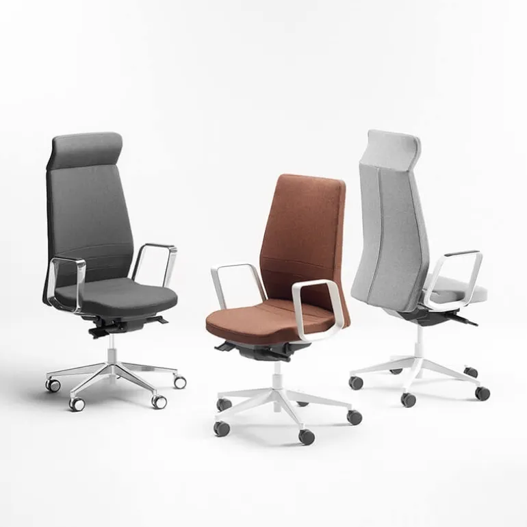 Eden 02 Fauteuil de direction en tissu avec têtière made in France