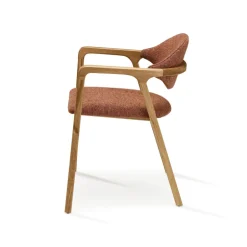 Eden Fauteuil design en bois massif et tissu