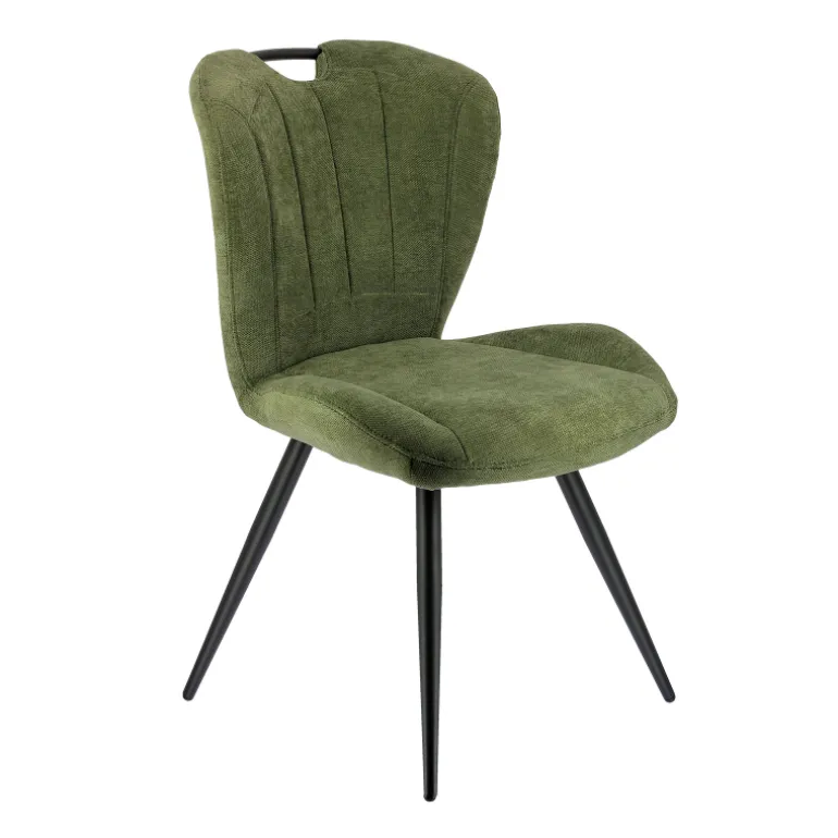 EliseChaise rembourrée pivotante en tissu avec poignée