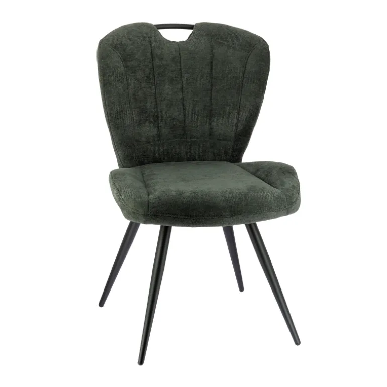 EliseChaise rembourrée pivotante en tissu avec poignée