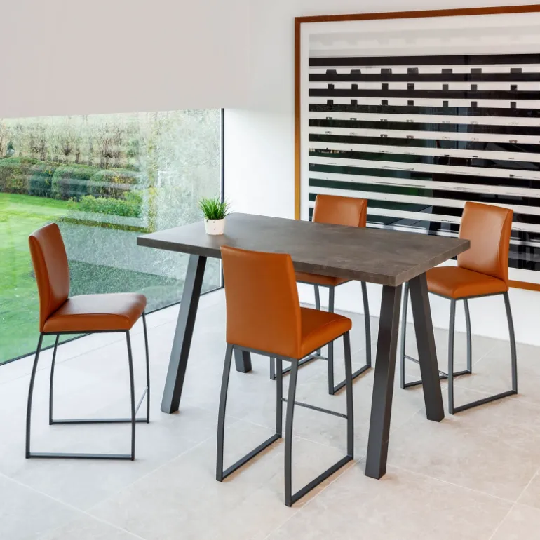 Elite Tabouret snack rembourré en simili et métal