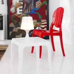 Elizabeth Chaise moderne médaillon en polycarbonate opaque