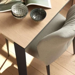 Enora Chaise Mobitec® moderne en tissu et pieds en métal