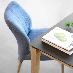 Enora Mobitec® Chaise cocooning en tissu et pieds en bois