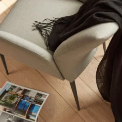 Enora Mobitec® Fauteuil cocooning en tissu et pieds en métal