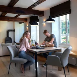 Enora Mobitec® Fauteuil cocooning en tissu et pieds en métal