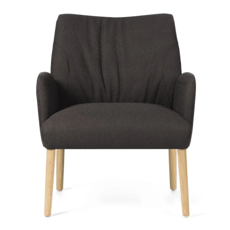 Enora Mobitec® Fauteuil cocooning en tissu et pieds en bois