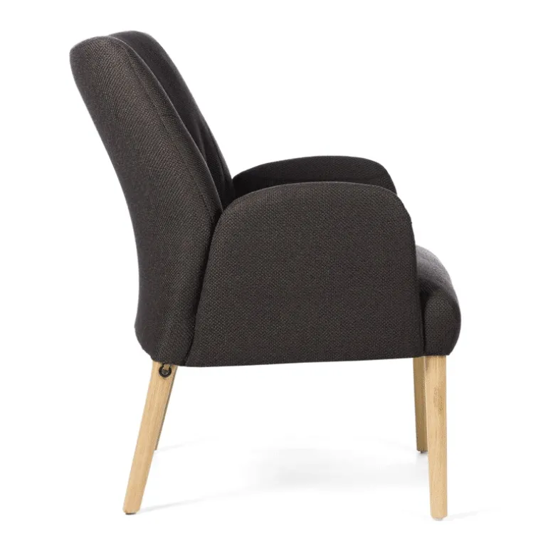 Enora Mobitec® Fauteuil cocooning en tissu et pieds en bois