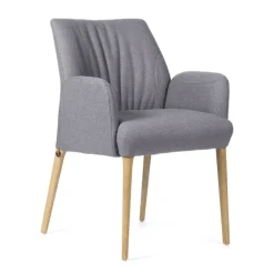 EnoraMobitec® Fauteuil cocooning en tissu et pieds en bois