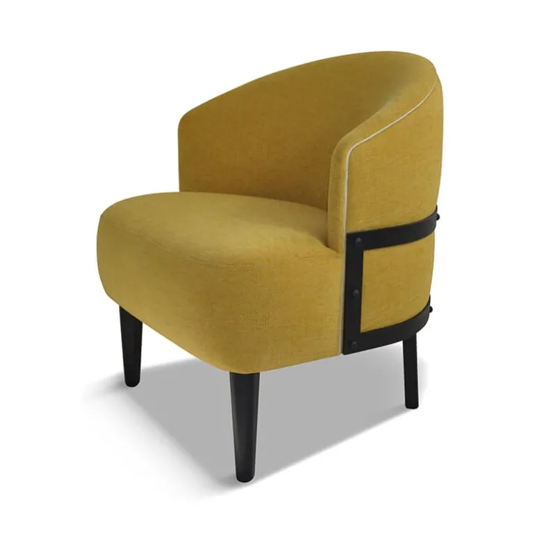 Factory Fauteuil vintage en tissu fabriqué en France