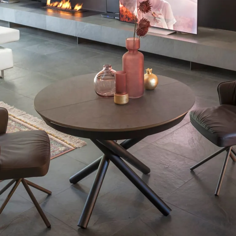 Fahrenheit Table design italienne ronde extensible en céramique
