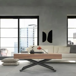 Febo AT046 Table italienne relevable en bois avec allonges