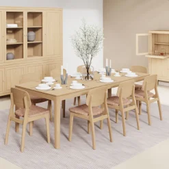 Fiera Table à manger extensible rectangulaire en bois