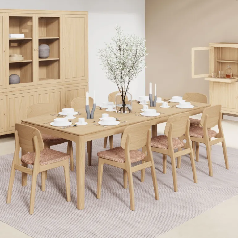 Fiera Table à manger extensible rectangulaire en bois