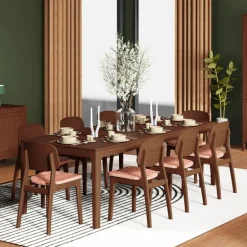 Fiera Table à manger extensible rectangulaire en bois