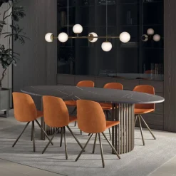 Fiona 2 Chaise moderne en tissu et pieds métal