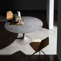 Flûte Sovet® Table ronde design en céramique avec pied central