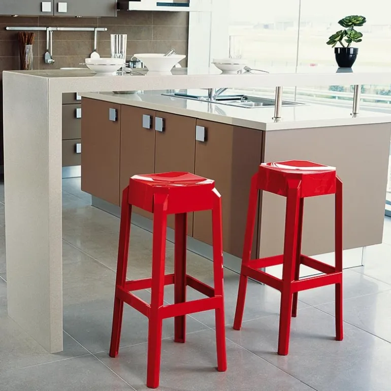 Fox Tabouret snack moderne en plexi hauteur 65 cm