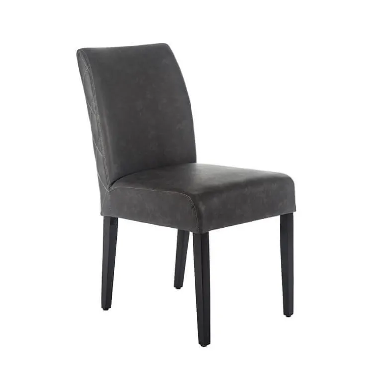 Fritz diamant Chaise avec dos matelassé en synthétique et pieds en bois