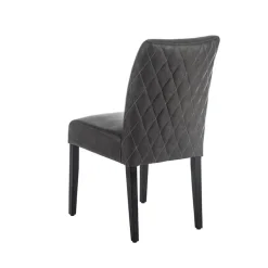 Fritz diamant Chaise avec dos matelassé en synthétique et pieds en bois