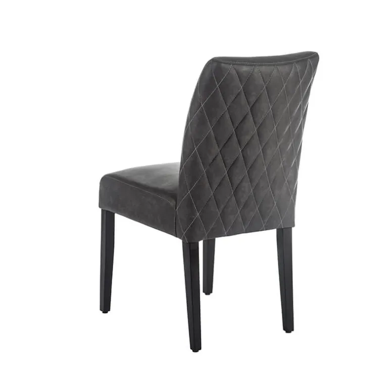 Fritz diamant Chaise avec dos matelassé en synthétique et pieds en bois