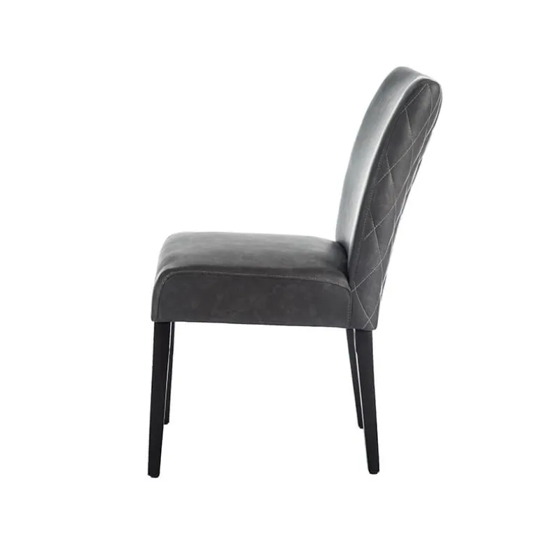 Fritz diamant Chaise avec dos matelassé en synthétique et pieds en bois