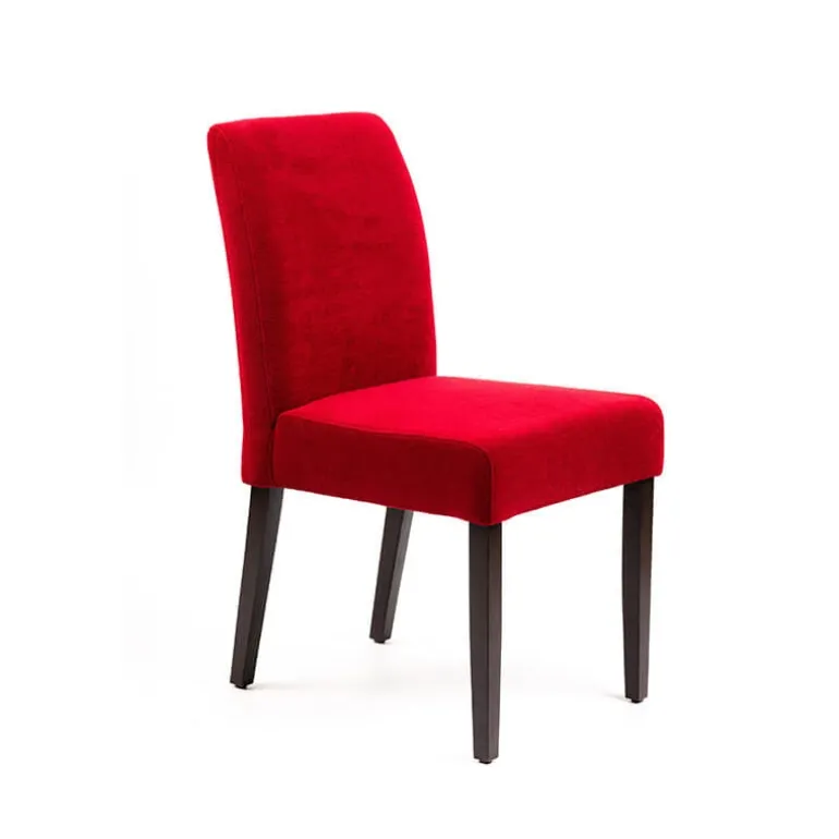 Fritz line Chaise contemporaine avec dos matelassé en tissu et pieds en bois