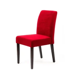 Fritz line Chaise contemporaine avec dos matelassé en tissu et pieds en bois