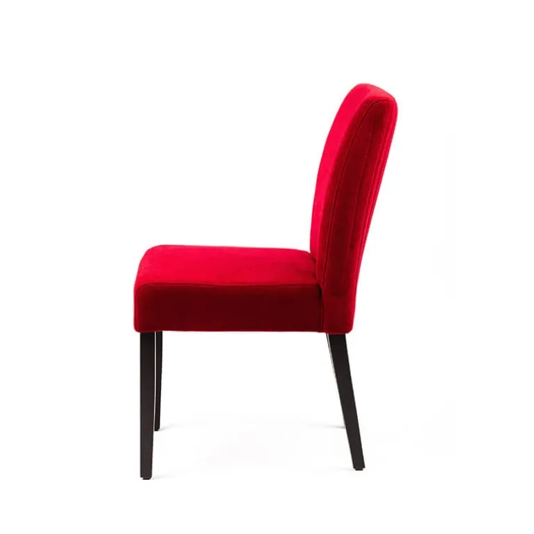 Fritz line Chaise contemporaine avec dos matelassé en tissu et pieds en bois