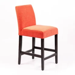 Fritz line Tabouret snack avec dos matelassé en tissu et pieds en bois