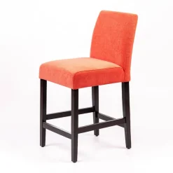 Fritz line Tabouret snack avec dos matelassé en tissu et pieds en bois