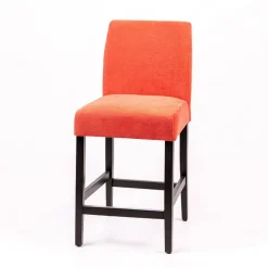 Fritz line Tabouret snack avec dos matelassé en tissu et pieds en bois