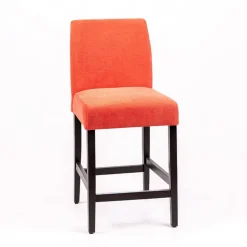 Fritz line Tabouret snack avec dos matelassé en tissu et pieds en bois