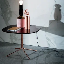 Genius Table basse design en verre et métal