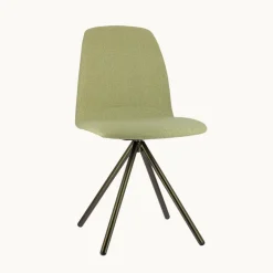 Genua Chaise moderne pivotante en tissu et pieds métal