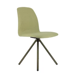 Genua Chaise moderne pivotante en tissu et pieds métal