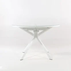 Giove Table ronde extensible en verre blanc