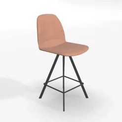 Girona Tabouret pivotant avec dossier hauteur snack en tissu