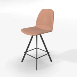 Girona Tabouret pivotant avec dossier hauteur snack en tissu