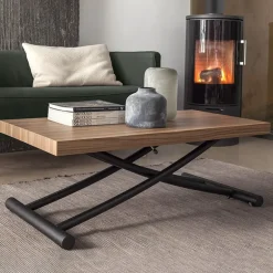 Géniale Table basse relevable petit espace en mélaminé