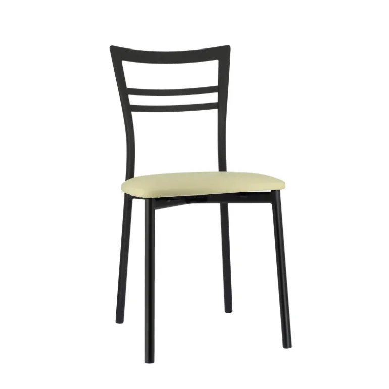 Go 1419 Chaise de cuisine rembourrée en synthétique et métal