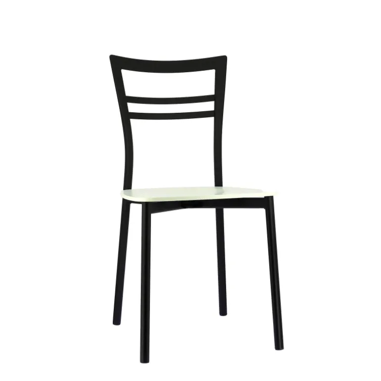 Go Connubia® Chaise contemporaine en métal et assise multiplis bois