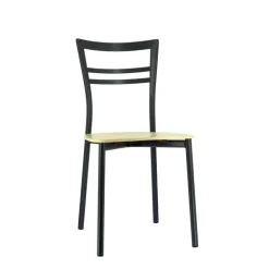 Go Connubia® Chaise contemporaine en métal et assise multiplis bois